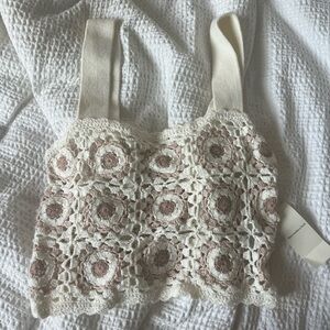 Crochet cropped tank from Abercrombie, size XS
